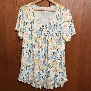 Popyoung Size XL Floral Print Women's Top Shirt Blouse Multi Colors